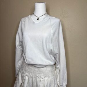 White cropped crewneck Sweatshirt